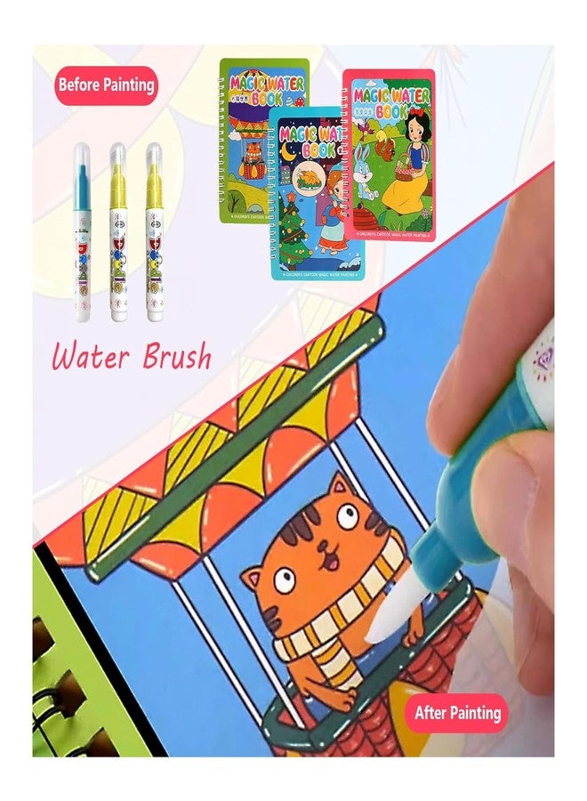 PRIMEFAIR Reusable Water Coloring Book for Toddlers, Mess-Free Paint with Water, Portable Educational Doodle Drawing Toy with Refillable Pens - Color Per a Stock (3) - Image 5